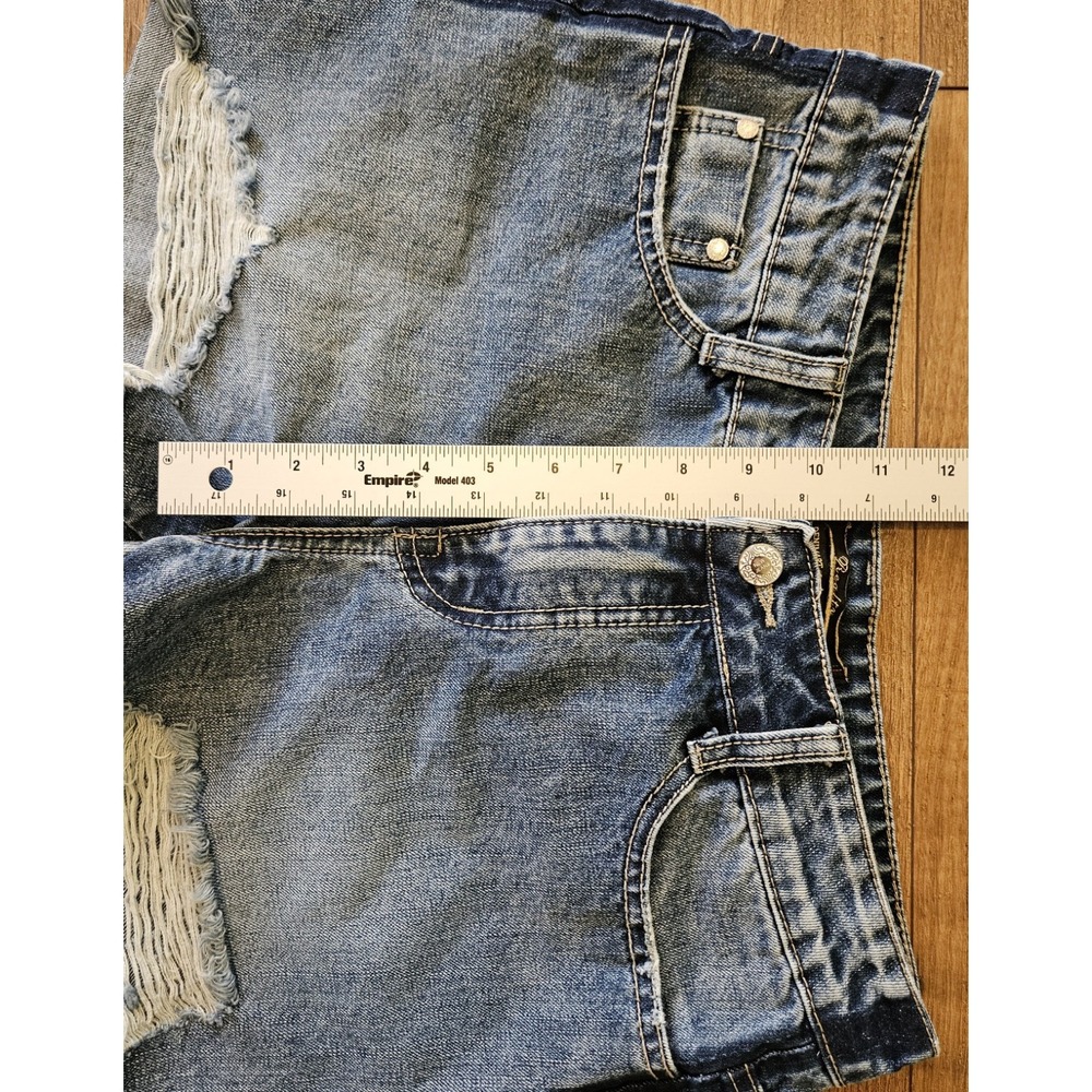 Realty Jeans Size XL/42  Blue‎ Ripped Denim Distressed Shorts (30 Inch Waist) - Picture 5 of 12